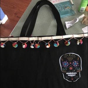 Handpainted Day of the Dead carryall bag
